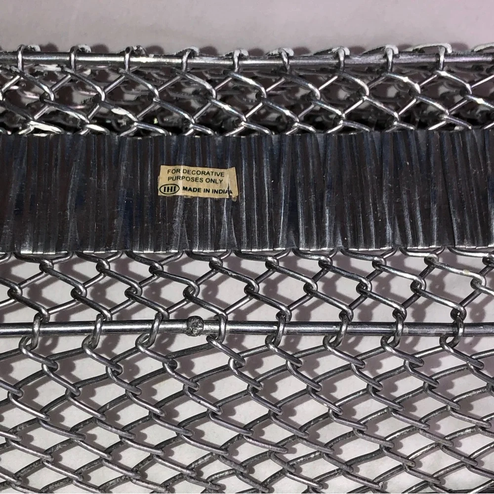 Decorative Oblong Silver Wire Basket, Metal Basket, very sturdy, pre-owned